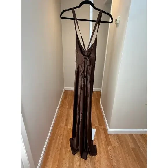 Show Me Your MuMu Anderson Maxi Dress Brown size Small - Picture 5 of 9